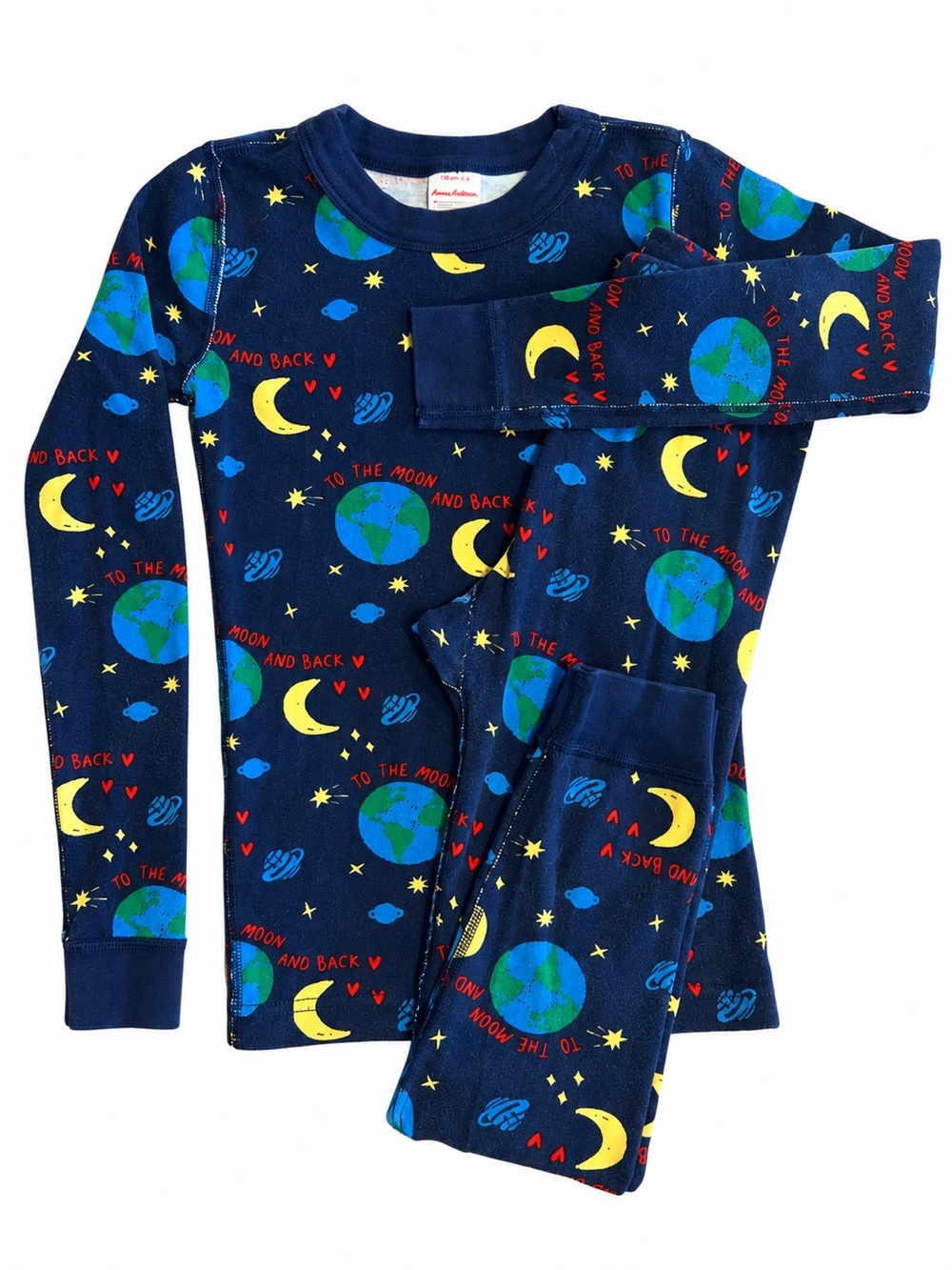 Hanna Andersson Size 8 To The Moon & Back Space Pajama Set Organic Cotton
